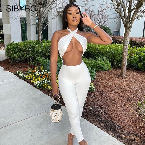 sibybo black halter backless sport jumpsuit women summer sleeveless bodycon rompers jumpsuit 2021 femme fitness overalls, Black;white
sibybo black halter backless sport jumpsuit women summer sleeveless bodycon rompers jumpsuit 2021 femme fitness overalls, Black;white
