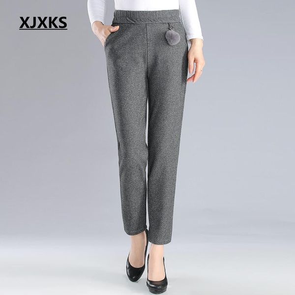 women's pants & capris xjxks pantaloni donna high-end warm women harem comfortable fashion solid color with decoration casual trousers, Black;white
women's pants & capris xjxks pantaloni donna high-end warm women harem comfortable fashion solid color with decoration casual trousers, Black;white