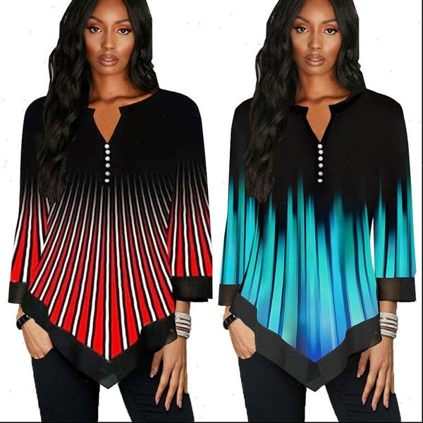 womens blouses spring women irregular shirt long sleeve casual print 3d tee shirts v neck female clothes plus size, White
womens blouses spring women irregular shirt long sleeve casual print 3d tee shirts v neck female clothes plus size, White
