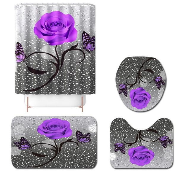 shower curtains 4pcs/set curtain with non-slip rugs toilet lid cover bath mat set decoration
shower curtains 4pcs/set curtain with non-slip rugs toilet lid cover bath mat set decoration