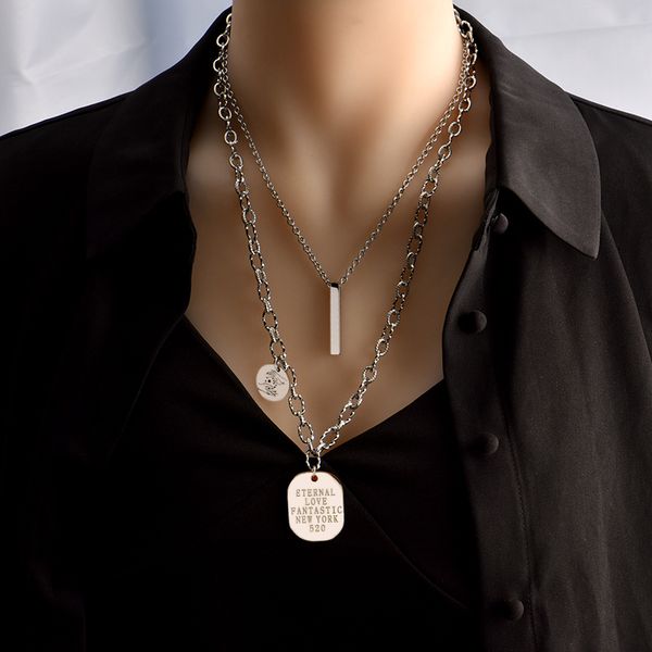 fashion sliver pendant necklace for man womans double layers chain hip hop cool boy and girl jewelry gifts necklaces, Silver
fashion sliver pendant necklace for man womans double layers chain hip hop cool boy and girl jewelry gifts necklaces, Silver