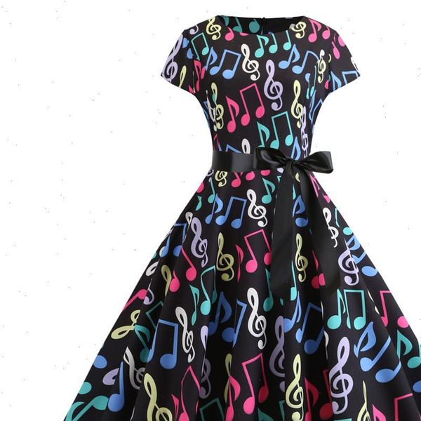 womens dresses music note print women vintage dress summer short sleeve o neck casual swing party vestido robe femme, Black;gray
womens dresses music note print women vintage dress summer short sleeve o neck casual swing party vestido robe femme, Black;gray
