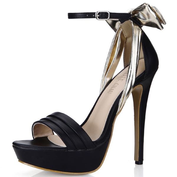 summer 14cm women high heeled sandals ankle strap bowtie stiletto open toe platform bridals party lady shoe 4sl-f3, Black 
summer 14cm women high heeled sandals ankle strap bowtie stiletto open toe platform bridals party lady shoe 4sl-f3, Black