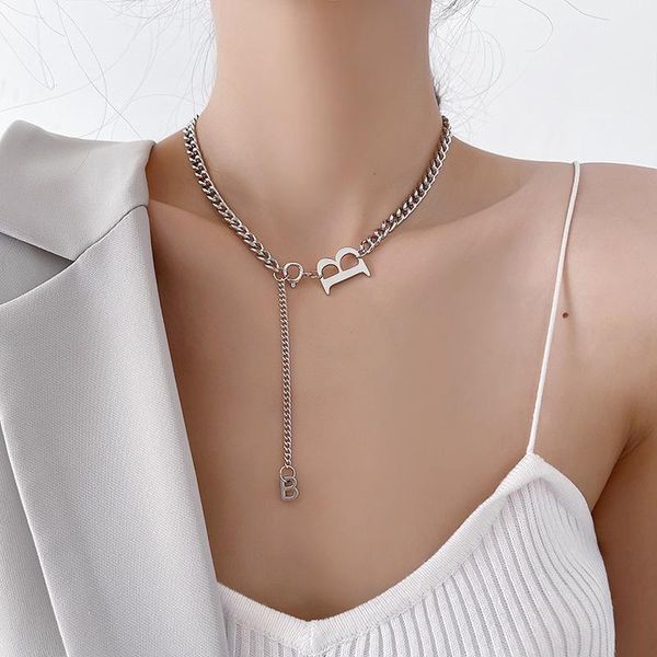 Minar Korean Fashion Letter B Tassel Chokers Necklaces For Women Chunky Silver Color Cuban Chain Charms Necklace Accessories Pendant
Minar Korean Fashion Letter B Tassel Chokers Necklaces For Women Chunky Silver Color Cuban Chain Charms Necklace Accessories Pendant