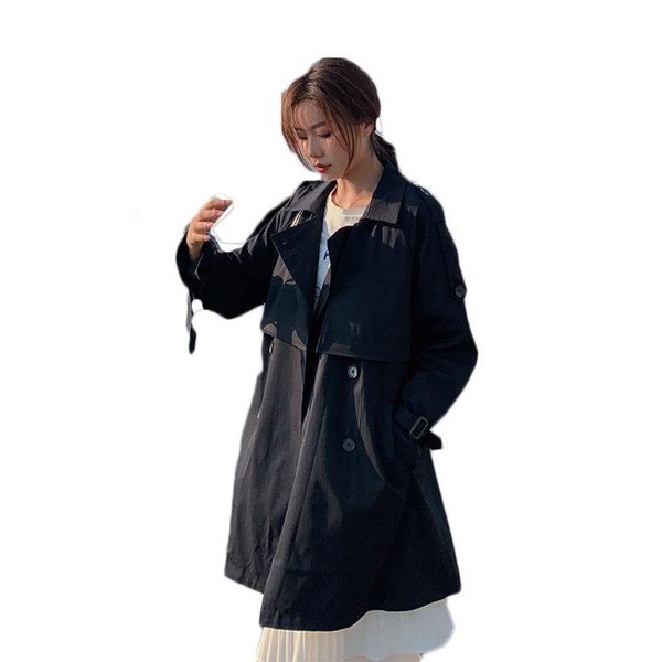 women's trench coats windbreaker women 2021 spring and autumn korean style lapel pockets solid color loose student mid-length coat m101, Tan;black
women's trench coats windbreaker women 2021 spring and autumn korean style lapel pockets solid color loose student mid-length coat m101, Tan;black