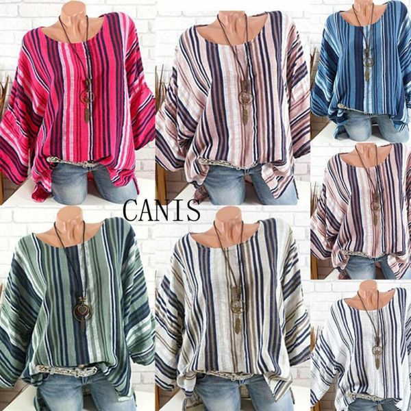 plus size womens and blouse casual long sleeve o-neck cotton linen striped baggy loose shirt 2021 autumn women women's blouses & shirt, White
plus size womens and blouse casual long sleeve o-neck cotton linen striped baggy loose shirt 2021 autumn women women's blouses & shirt, White