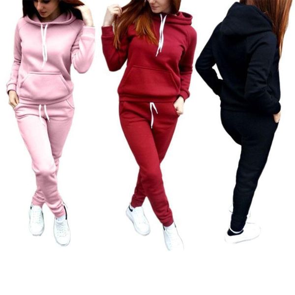 gym clothing 2pcs women sports suit autumn solid color fleece long-sleeves hoodie + elastic-waist casual pants sportswear set, White;black
gym clothing 2pcs women sports suit autumn solid color fleece long-sleeves hoodie + elastic-waist casual pants sportswear set, White;black