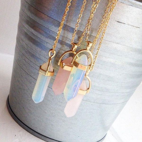 pendant necklaces hexagonal column quartz pendants fashion natural stone pink crystal necklace for women jewelry, Silver
pendant necklaces hexagonal column quartz pendants fashion natural stone pink crystal necklace for women jewelry, Silver