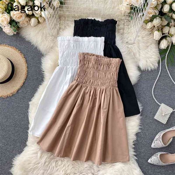 dress women summer strapless solid club mini dresses fashion ladies korean chic wild vestido feminino 210531, Black;gray
dress women summer strapless solid club mini dresses fashion ladies korean chic wild vestido feminino 210531, Black;gray