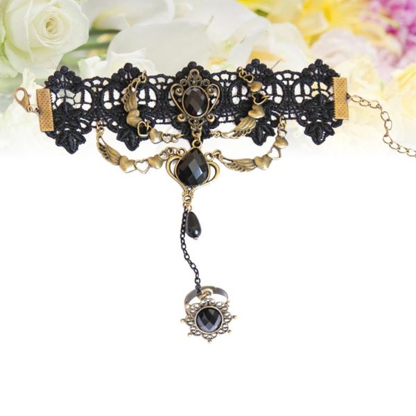 retro vintage lady girls lace chain wristband bracelet with finger ring (black) charm bracelets, Golden;silver
retro vintage lady girls lace chain wristband bracelet with finger ring (black) charm bracelets, Golden;silver
