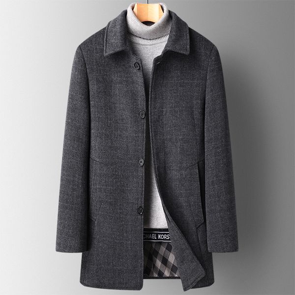 men's wool & blends new medium length wool-blended double-sided ni coat with lining removed is casual warm and comfortable, Black
men's wool & blends new medium length wool-blended double-sided ni coat with lining removed is casual warm and comfortable, Black