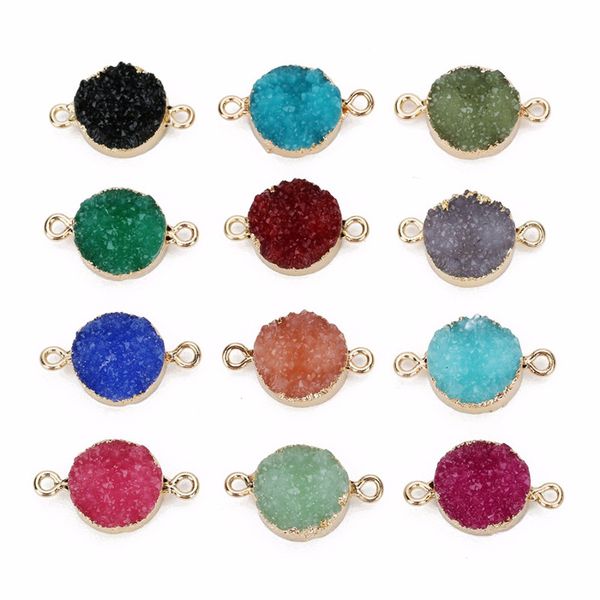 faux druzy resin charms pendant round connectors for women diy earrings jewelry, Golden;silver
faux druzy resin charms pendant round connectors for women diy earrings jewelry, Golden;silver