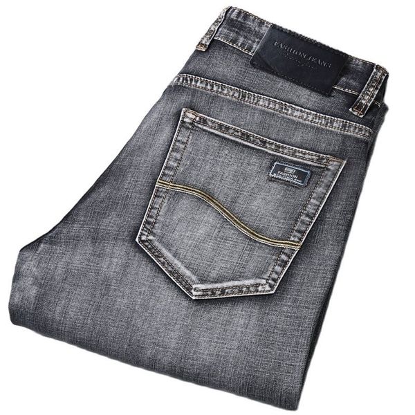 spring summer men's classic grey jeans elastic stretch-fit thin business casual style 220312, Blue
spring summer men's classic grey jeans elastic stretch-fit thin business casual style 220312, Blue
