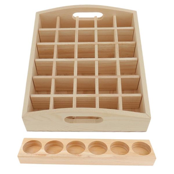 2x wooden box display case holder stand shelf for essential oil bottle perfume makeup - 6 holes & 30 grids storage bottles jars
2x wooden box display case holder stand shelf for essential oil bottle perfume makeup - 6 holes & 30 grids storage bottles jars