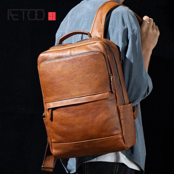 backpack aetoo hand-rubbed vegetable tanned leather backpack, large-capacity travel bag, first-layer computer bag
backpack aetoo hand-rubbed vegetable tanned leather backpack, large-capacity travel bag, first-layer computer bag