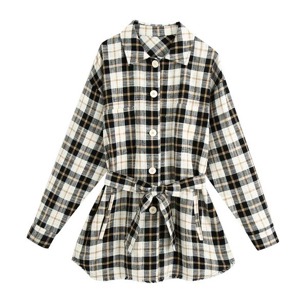 blsqr plaid with belt jacket for women autumn clothes casual single breasted tweed jackets femme veste 210430, Black;brown
blsqr plaid with belt jacket for women autumn clothes casual single breasted tweed jackets femme veste 210430, Black;brown