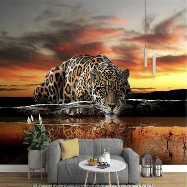 custom murals wallpapers 3d po modern leopard drink water reflection tv background wall papers living room for home decor
custom murals wallpapers 3d po modern leopard drink water reflection tv background wall papers living room for home decor