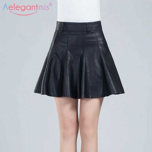 aelegantmis loose a line faux leather skirt women plus size casual mini pleated female short black high street chic 210607
aelegantmis loose a line faux leather skirt women plus size casual mini pleated female short black high street chic 210607