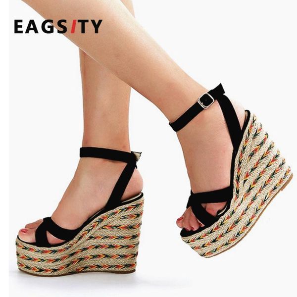 bohemia women wedges sandals platform ankle strap open toe espadrilles shoes casual beach ladies high heel, Black
bohemia women wedges sandals platform ankle strap open toe espadrilles shoes casual beach ladies high heel, Black