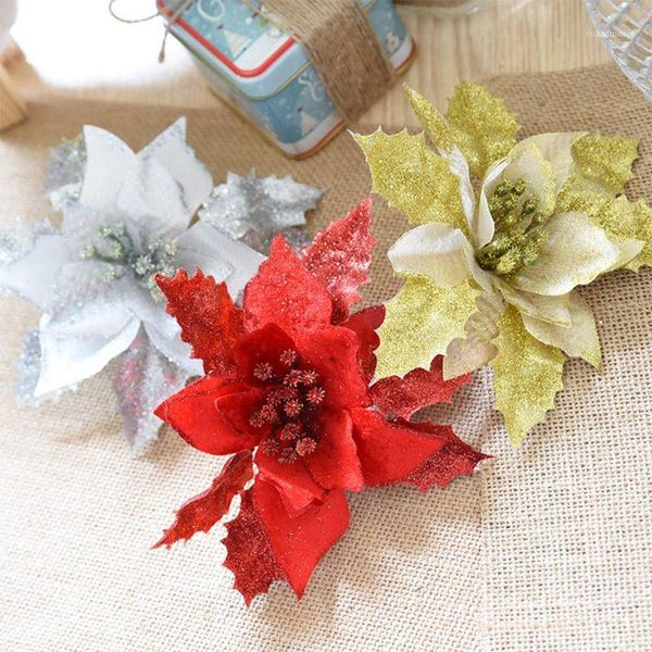 christmas decorations 12pieces glitter poinsettia flowers tree ornaments for valentine's day year floral decoration1
christmas decorations 12pieces glitter poinsettia flowers tree ornaments for valentine's day year floral decoration1