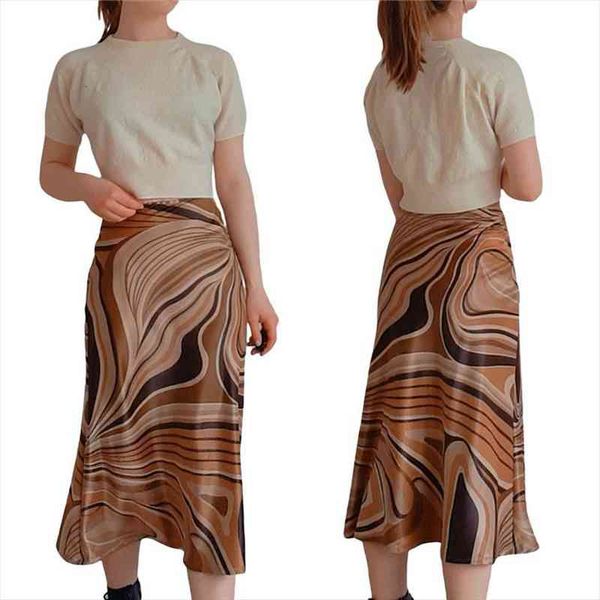 vintage irregular wavy print casual women skirts long brown stripe printed pattern high waist fishtail, Black
vintage irregular wavy print casual women skirts long brown stripe printed pattern high waist fishtail, Black