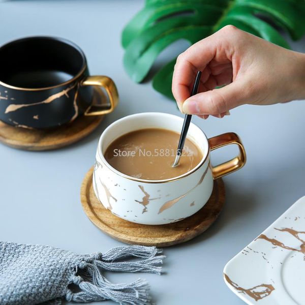 cups & saucers ceramic coffee mug with wooden saucer set golden marble nordic milk cup (no spoon)
cups & saucers ceramic coffee mug with wooden saucer set golden marble nordic milk cup (no spoon)