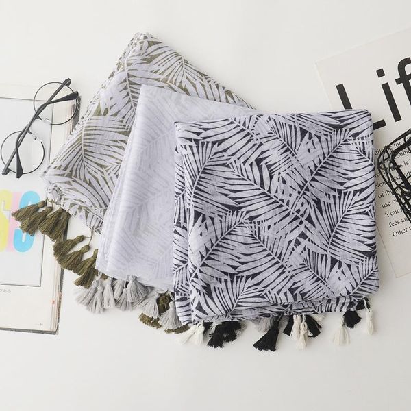 scarves 2021 est fashion leaf pattern tassel scarf women leaves muslim hijab wrap trendy shawls muffler, Blue;gray
scarves 2021 est fashion leaf pattern tassel scarf women leaves muslim hijab wrap trendy shawls muffler, Blue;gray
