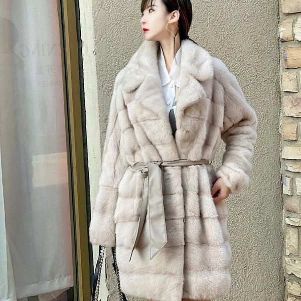 women's fur & faux real featured whole leather mink coat simple street warm winter with sheepskin belt 2021, Black
women's fur & faux real featured whole leather mink coat simple street warm winter with sheepskin belt 2021, Black