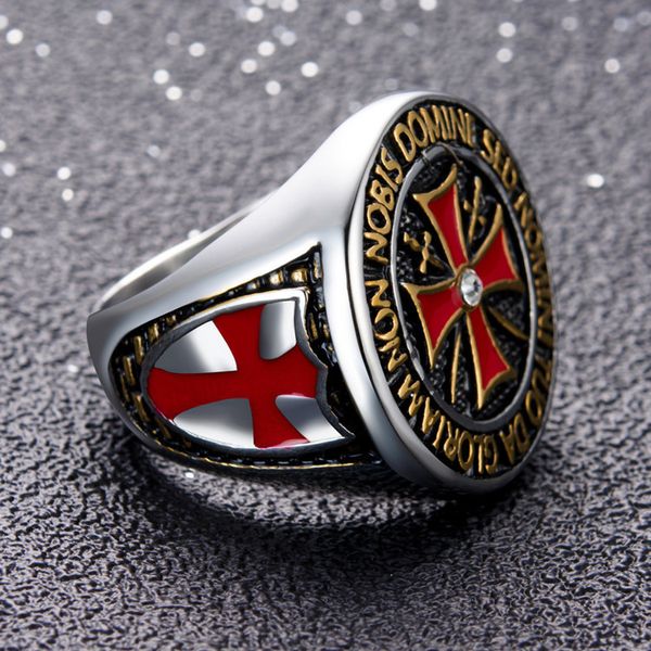 budrovky crusader stainless steel mens ring red cross inlaid cubic zirconia domineering knights templar ring jewellery dropshipdio chan cont, Silver
budrovky crusader stainless steel mens ring red cross inlaid cubic zirconia domineering knights templar ring jewellery dropshipdio chan cont, Silver