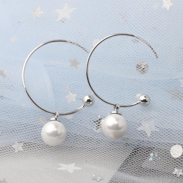 simulation pearl earrings metal silver color open big circle hoop earring for women round beads pendant ear jewelry & huggie, Golden;silver
simulation pearl earrings metal silver color open big circle hoop earring for women round beads pendant ear jewelry & huggie, Golden;silver