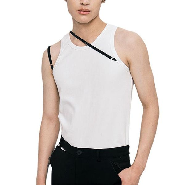 men' tank fashion men sleeveless t-shirt sling close-fitting underwear slim vest white fitness clothing, White;black
men' tank fashion men sleeveless t-shirt sling close-fitting underwear slim vest white fitness clothing, White;black