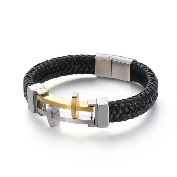 fashion hand-woven black leather bracelet religious gold silver color crosses men stainless steel jewelry accessories charm bracelets, Golden;silver
fashion hand-woven black leather bracelet religious gold silver color crosses men stainless steel jewelry accessories charm bracelets, Golden;silver