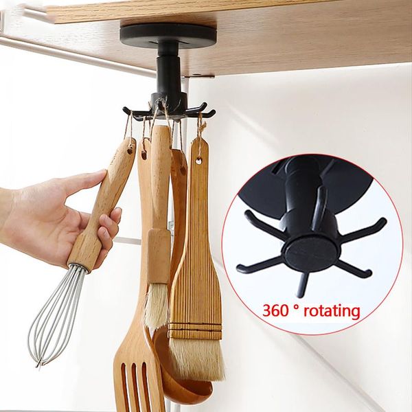 wall-mounted rotating hooks retractable kitchenware rack spatula spoon hanger kitchen storage organizer home supplies & rails
wall-mounted rotating hooks retractable kitchenware rack spatula spoon hanger kitchen storage organizer home supplies & rails