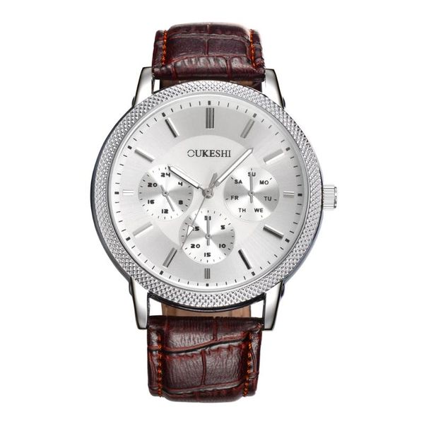 wristwatches fashion leather strap quartz casual mens watches decaration eyes relogio masculino montre homme clock, Slivery;brown
wristwatches fashion leather strap quartz casual mens watches decaration eyes relogio masculino montre homme clock, Slivery;brown