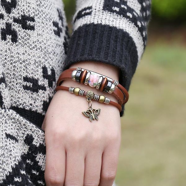 beaded, strands the butterfly punk ceramics leather charms charm bracelet femme men cowhide ornaments jewelry gothic bracelets for women boh, Black
beaded, strands the butterfly punk ceramics leather charms charm bracelet femme men cowhide ornaments jewelry gothic bracelets for women boh, Black
