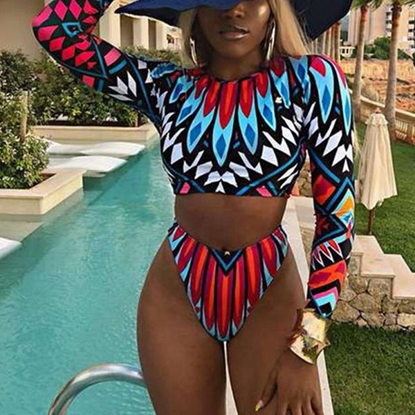 long sleeve two piece swimsuit print swimwear women plus size bikini set african high waist bathing suit brazilianby air, Black;white
long sleeve two piece swimsuit print swimwear women plus size bikini set african high waist bathing suit brazilianby air, Black;white