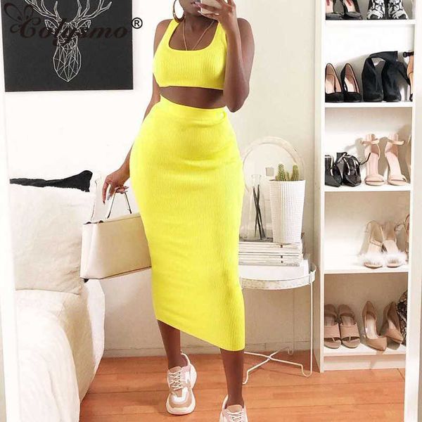colysmo summer long dress women sleeveless square neck ribbed bodycon party casual yellow two piece vestidos 210527, White
colysmo summer long dress women sleeveless square neck ribbed bodycon party casual yellow two piece vestidos 210527, White