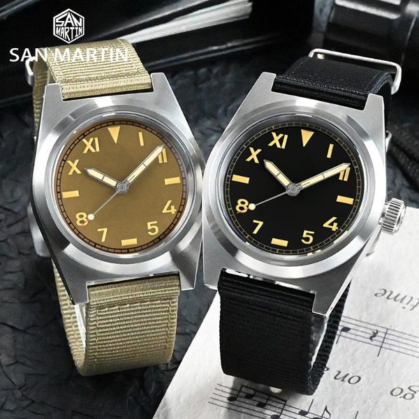 wristwatches san martin watch nh35 38mm vintage military enthusiasts sapphire automatic mechanical men watches nylon strap 20bar lume, Slivery;brown
wristwatches san martin watch nh35 38mm vintage military enthusiasts sapphire automatic mechanical men watches nylon strap 20bar lume, Slivery;brown