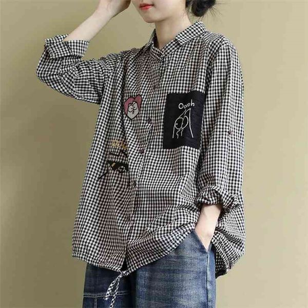 spring new arts style women long sleeve loose shirts all-matched casual plaid turn-down collar blouses blusa feminina s611 210323, White
spring new arts style women long sleeve loose shirts all-matched casual plaid turn-down collar blouses blusa feminina s611 210323, White