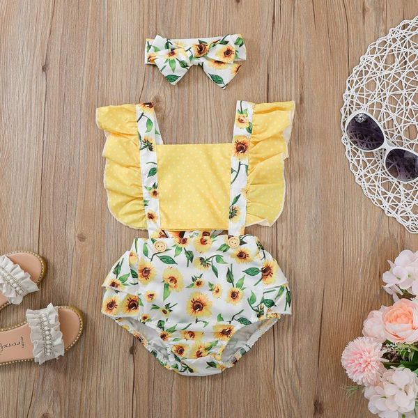 2pcs born baby girl clothes ruffle backless sunflower romper + headband outfit summer 0-24m rompers, Blue
2pcs born baby girl clothes ruffle backless sunflower romper + headband outfit summer 0-24m rompers, Blue