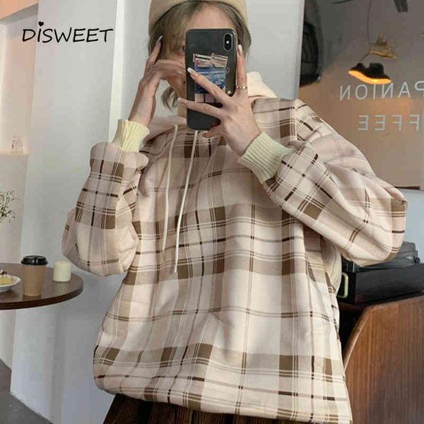 sweatshirts plaid hooded woman korean long sleeve loose plus fleece sweatshirts women simple slim warm women's hoodies, Black
sweatshirts plaid hooded woman korean long sleeve loose plus fleece sweatshirts women simple slim warm women's hoodies, Black