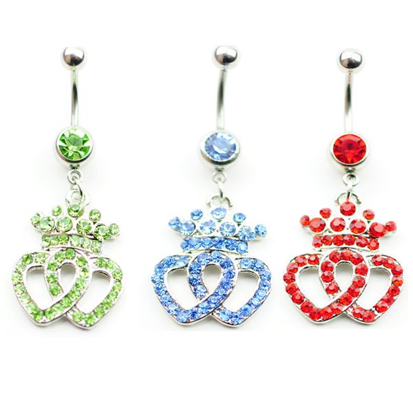 d0147 crown belly navel button ring, Silver 
d0147 crown belly navel button ring, Silver