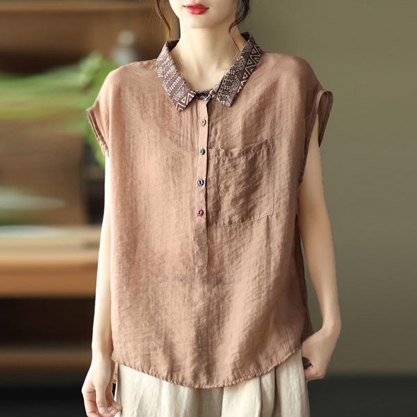 women's blouses & shirts johnature women tencel cotton printed turn-down collar short sleeve thin blouse 2021 summer button loose casua, White
women's blouses & shirts johnature women tencel cotton printed turn-down collar short sleeve thin blouse 2021 summer button loose casua, White