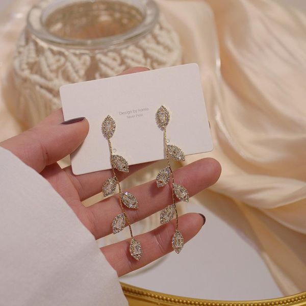 dangle & chandelier lifefontier zircon crystal leaves drop earrings for women gold plated copper long hanging korean wedding party jewelry, Silver
dangle & chandelier lifefontier zircon crystal leaves drop earrings for women gold plated copper long hanging korean wedding party jewelry, Silver