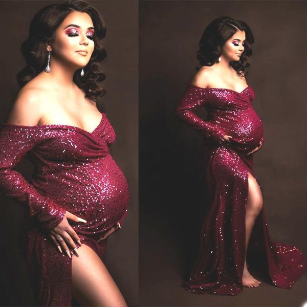 wraps & jackets fashion pregnant women poshoot dress sleepwear sparkly sequins off shoulder long sleeve party evening gown bathrobe nightdre, White
wraps & jackets fashion pregnant women poshoot dress sleepwear sparkly sequins off shoulder long sleeve party evening gown bathrobe nightdre, White