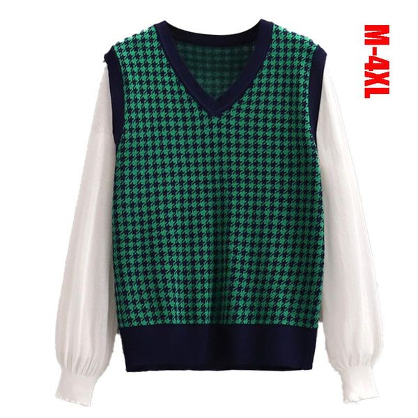 women's sweaters 2022 plus size -4xl sweater patchwork fake two pieces knitwear causal v-neck pull femme autumn winter knitted, White;black
women's sweaters 2022 plus size -4xl sweater patchwork fake two pieces knitwear causal v-neck pull femme autumn winter knitted, White;black