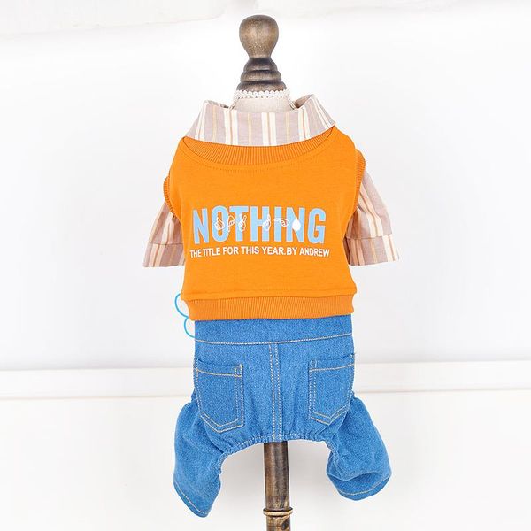dog apparel denim splicing jumpsuit clothes summer autumn cotton stripe shirt dogs clothing letter printing pet apparels two piece suit
dog apparel denim splicing jumpsuit clothes summer autumn cotton stripe shirt dogs clothing letter printing pet apparels two piece suit