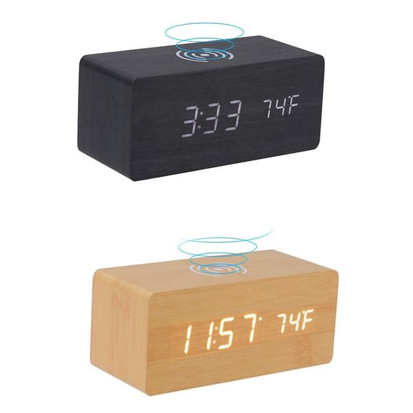 other clocks & accessories wooden digital alarm clock with qi wireless charging, bedside brightness adjustable, usb/battery powered
other clocks & accessories wooden digital alarm clock with qi wireless charging, bedside brightness adjustable, usb/battery powered