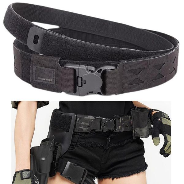 waist support laser cutting tactical belt set outdoor hunting military training wear-resistant inner and outer, Black;gray
waist support laser cutting tactical belt set outdoor hunting military training wear-resistant inner and outer, Black;gray