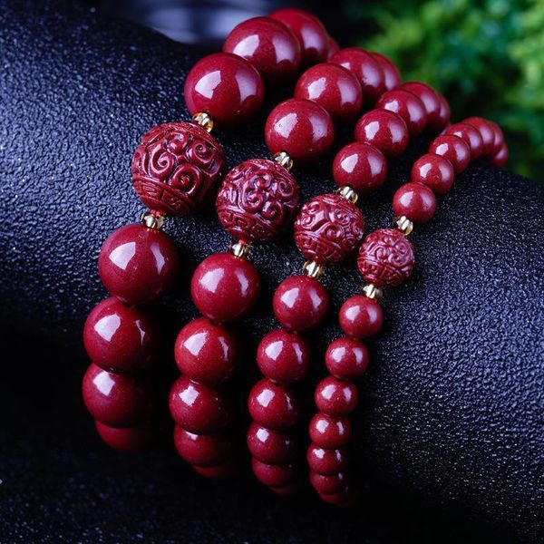 beaded, strands cinnabar bracelet loop six character truth hand string handmade men's and women's high content, Black
beaded, strands cinnabar bracelet loop six character truth hand string handmade men's and women's high content, Black